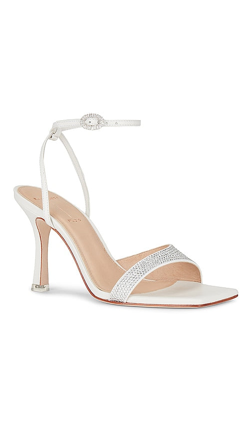 BLACK SUEDE STUDIO Jordan Heeled Sandal in White
