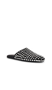 BLACK SUEDE STUDIO Shiloh Flat in Black