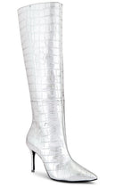 BLACK SUEDE STUDIO Tory Boot in Metallic Silver