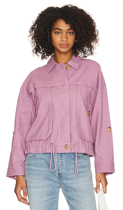 BLANKNYC Cropped Shacket in Purple