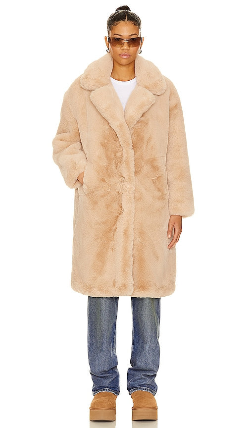 BLANKNYC Faux Fur Coat in Beige
