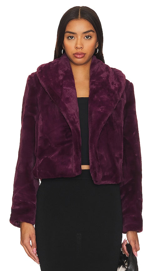 BLANKNYC Faux Fur Jacket in Purple