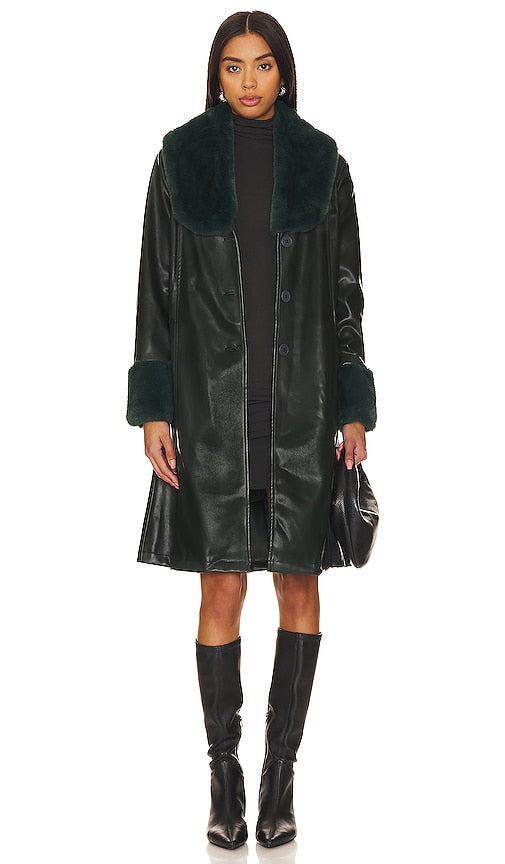 BLANKNYC Faux Leather Coat in Black