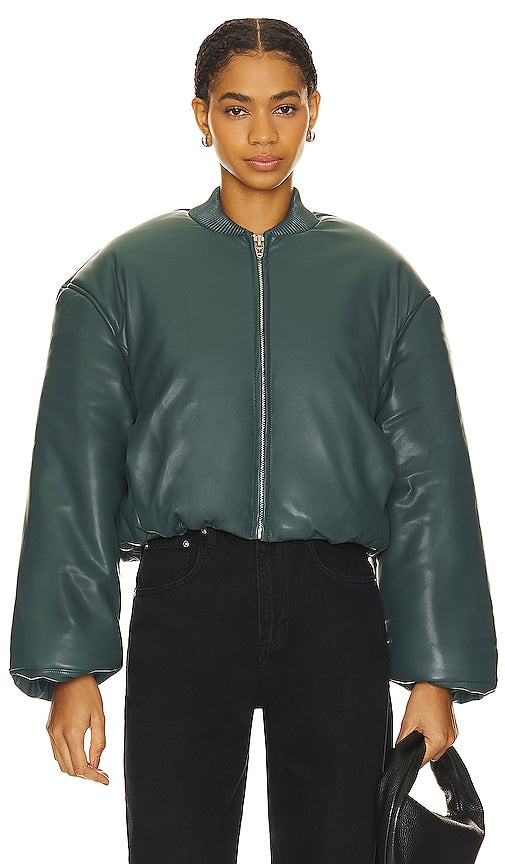 BLANKNYC Faux Leather Jacket in Teal