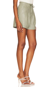 BLANKNYC Faux Leather Maybell Short in Sage