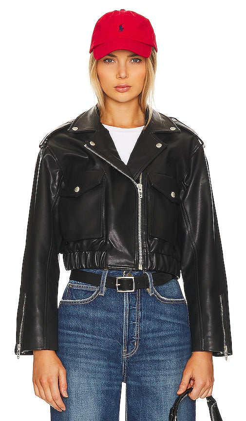 BLANKNYC Faux Leather Moto Jacket in Black