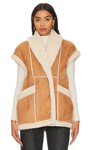 BLANKNYC Faux Leather Sherpa Vest in Tan