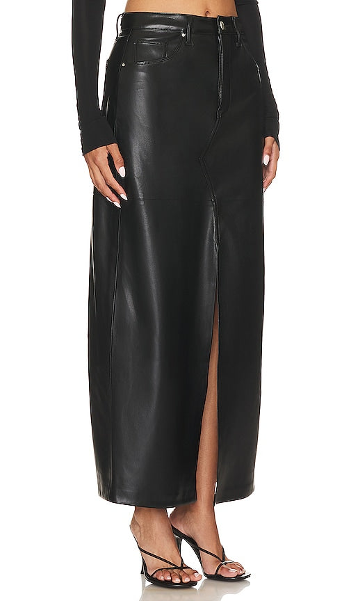 BLANKNYC Leather Midi Skirt in Black