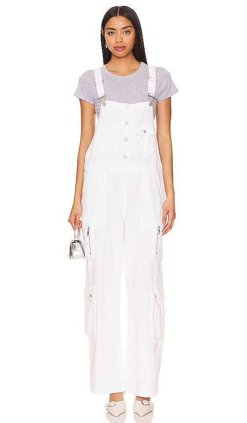 BLANKNYC Overalls in White - Salopette BLANKNYC en blanc - BLANKNYC 白色工装裤 - BLANKNYC Overall in Weiß - BLANKNYC 오버올 화이트 색상 - Salopette BLANKNYC in bianco