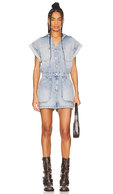 BLANKNYC Romper in Denim-Light - BLANKNYC Barboteuse en denim clair - BLANKNYC 浅牛仔布连身衣 - BLANKNYC Strampler in Denim-Light - BLANKNYC 롬퍼 - Pagliaccetto BLANKNYC in denim chiaro