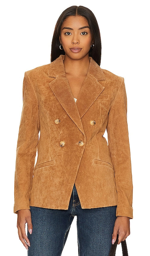 BLANKNYC Suede Blazer in Tan