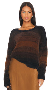 Bella Dahl Slouchy Sweater in Chocolate - Pull ample Bella Dahl en chocolat - Bella Dahl 巧克力色休闲毛衣 - Bella Dahl Slouchy Pullover in Schokolade - Bella Dahl 슬러치 스웨터 초콜릿 색상 - Maglione slouchy di Bella Dahl color cioccolato