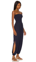 Bobi Strapless Jersey Jumpsuit in Navy