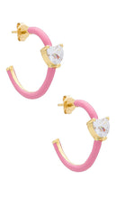 BONBONWHIMS Rainbow Hoop Earrings in Pink