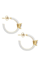 BONBONWHIMS Rainbow Hoop Earrings in White