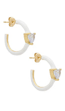 BONBONWHIMS Rainbow Hoop Earrings in White