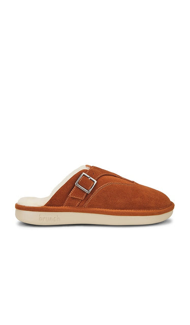 Brunch Amour Shearling in Brown | Men's Slippers in Terracotta