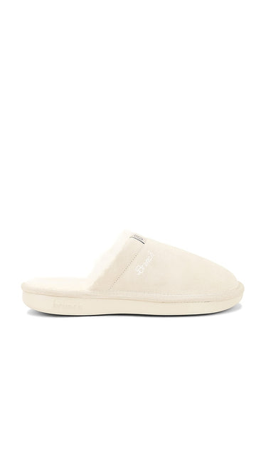 Brunch Essential Suede Shearling in Nude | Men's Slippers in Beige
