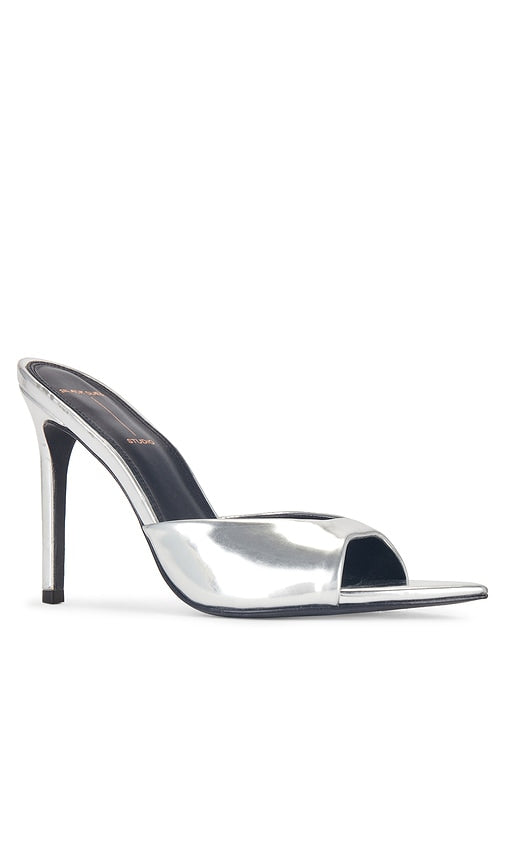 BLACK SUEDE STUDIO Brea Mule in Metallic Silver