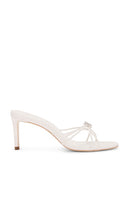 BLACK SUEDE STUDIO Electra 65 in White | Coconut Nappa Open Toe Mules for Women