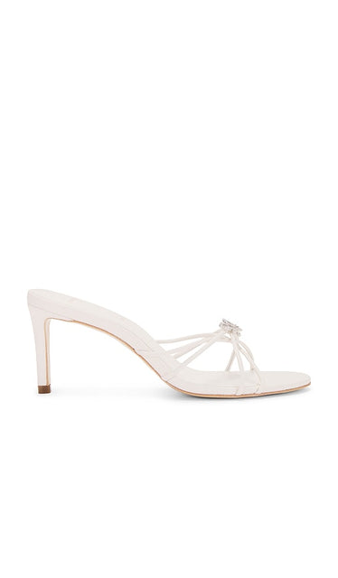 BLACK SUEDE STUDIO Electra 65 in White | Coconut Nappa Open Toe Mules for Women