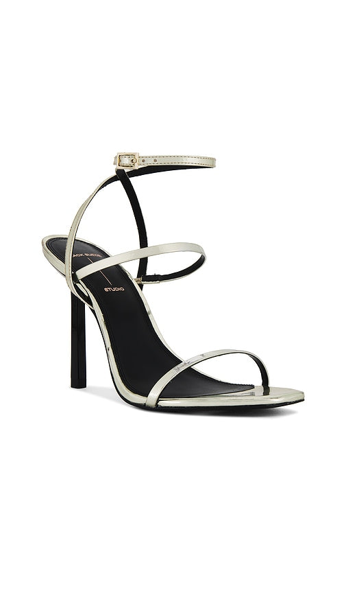 BLACK SUEDE STUDIO Van 100 Heel in Metallic Gold
