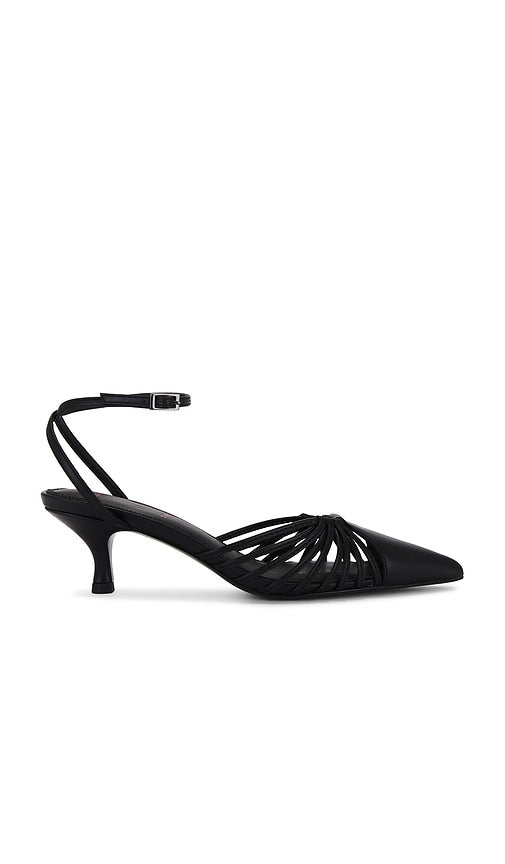 BLACK SUEDE STUDIO Grazia 50 in Black | Black Buffed Nappa Strappy Heels for Women