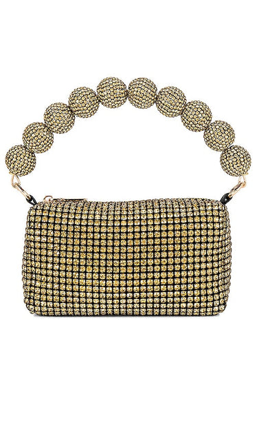 BTB Los Angeles Marbella Crystal Clutch in Metallic Gold