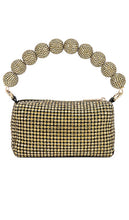 BTB Los Angeles Marbella Crystal Clutch in Metallic Gold