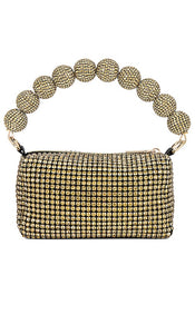 BTB Los Angeles Marbella Crystal Clutch in Metallic Gold