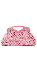 BTB Los Angeles Nadiya Crochet Clutch in Coral