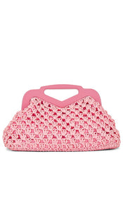 BTB Los Angeles Nadiya Crochet Clutch in Coral