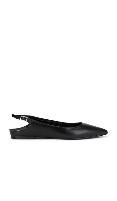 BY FAR Koyna Slingback in Black | Black Sling Back Flats for Women