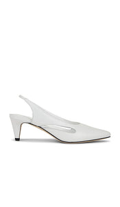 BY FAR Runa Slingback in White | Burrata Sling Back Heels for Women