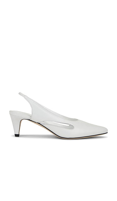 BY FAR Runa Slingback in White | Burrata Sling Back Heels for Women