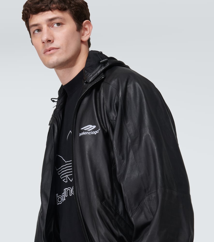 Balenciaga 3B Sports Icon leather track jacket