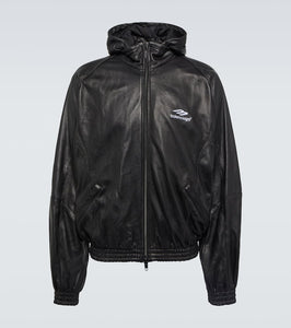 Balenciaga 3B Sports Icon leather track jacket