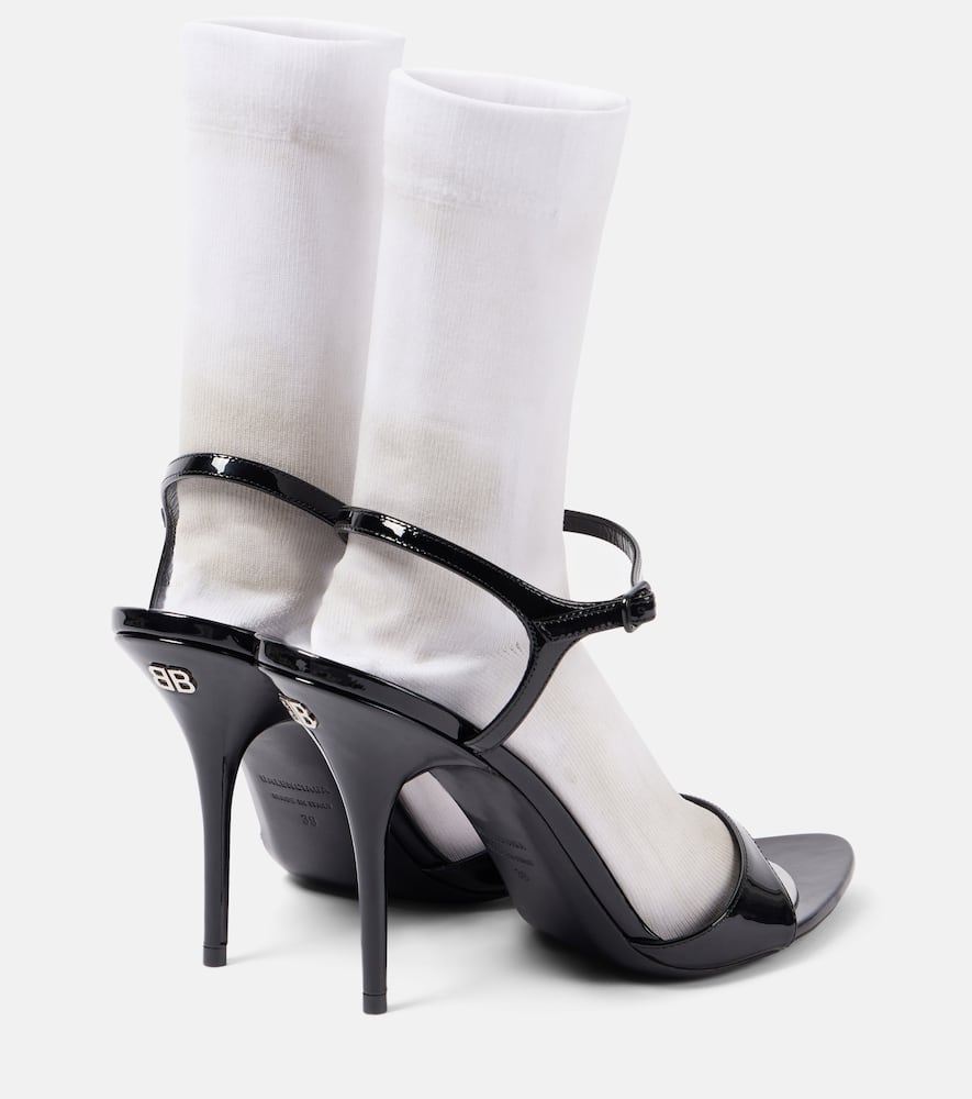 Balenciaga Avenue Sock 110 patent leather sandals