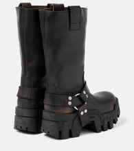 Balenciaga Bulldozer Harness leather biker boots