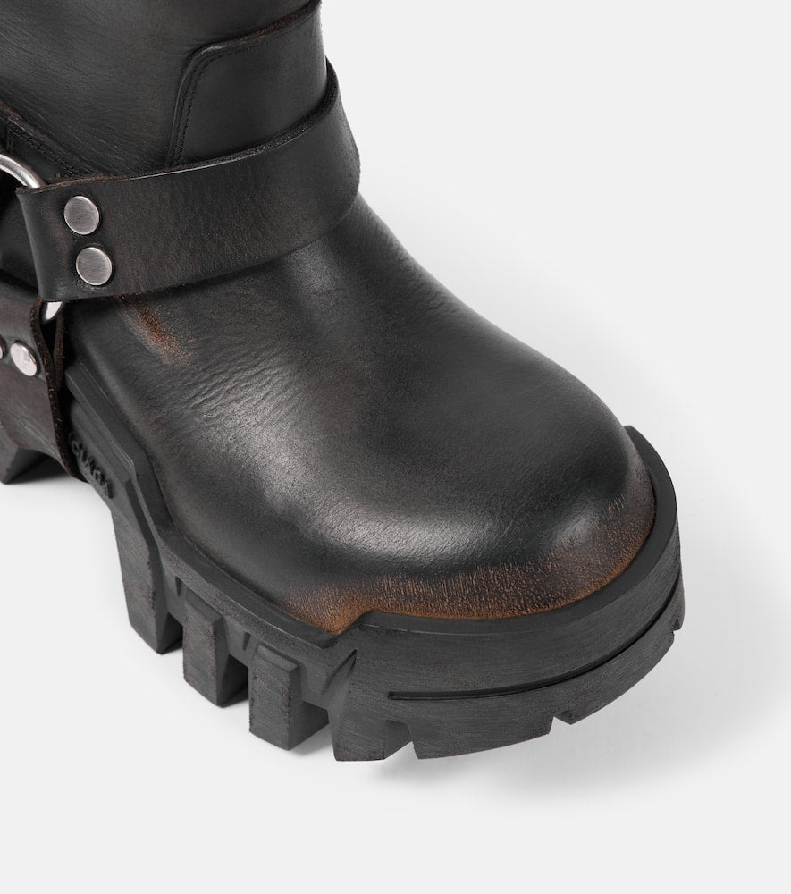 Balenciaga Bulldozer Harness leather biker boots