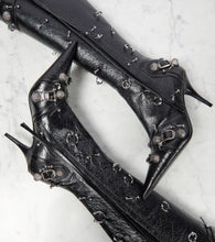 Balenciaga Cagole embellished leather knee-high boots