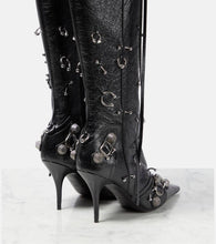 Balenciaga Cagole embellished leather knee-high boots