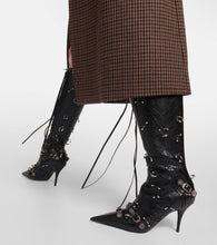Balenciaga Cagole embellished leather knee-high boots