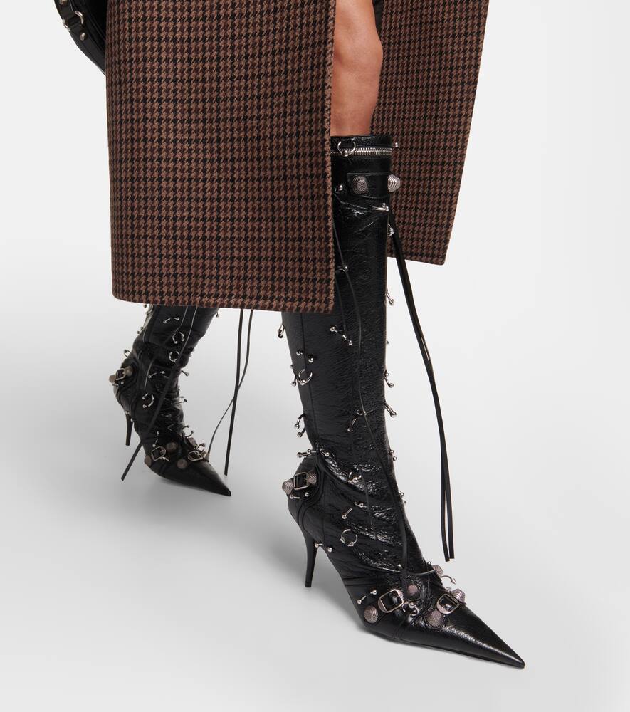 Balenciaga Cagole embellished leather knee-high boots