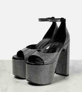 Balenciaga Camden embellished leather platform sandals