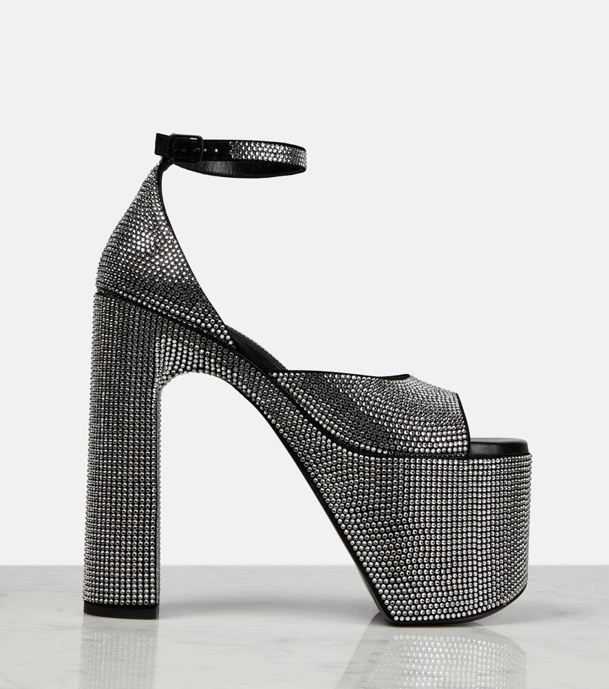 Balenciaga Camden embellished leather platform sandals