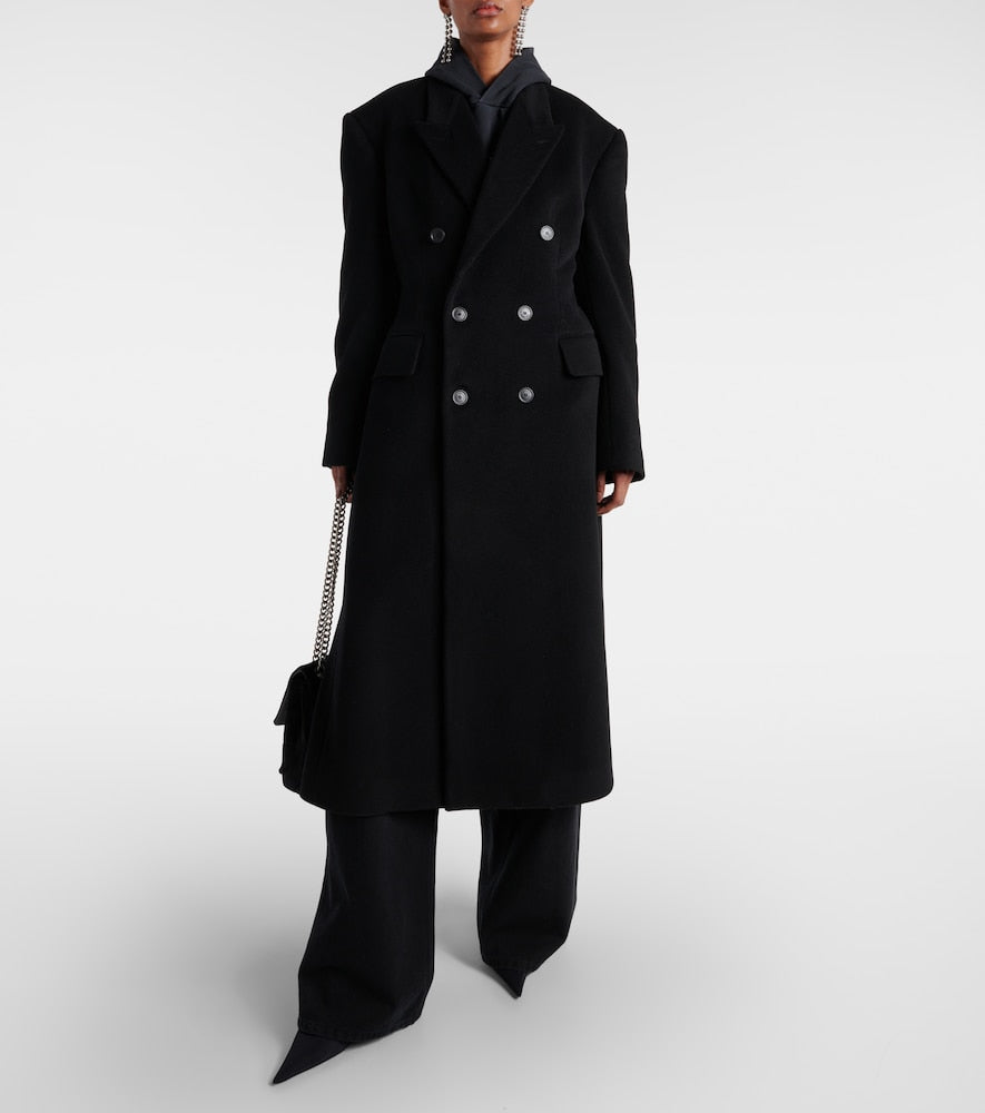 Balenciaga Cinched cashmere and wool coat