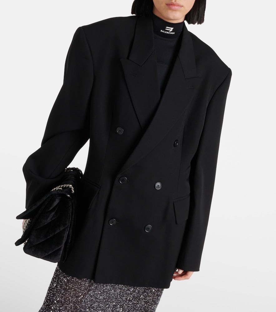 Balenciaga Cinched double-breasted wool blazer
