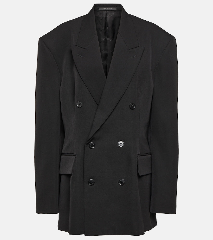 Balenciaga Cinched double-breasted wool blazer - Balenciaga 束腰双排扣羊毛西装外套