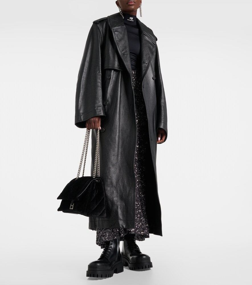 Balenciaga Cocoon leather trench coat